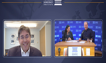 Eric Goldstein CEO of UJA-Federation of NY with IDI's Yohanan Plesner and Shlomit Ravitsky Tur-Paz