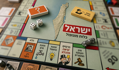 ישראל 2026 כמשחק מונופול: מי מקבל כרטיסי הפתעה על חשבון השחקנים האחרים? | התמונה נוצרה באמצעות Gemini (AI) של Google