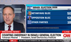 IDI President Yohanan Plesner on CNN, breaking down initial results on Israel’s 2026 election night.