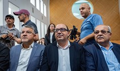 יו"ר בל"ד, יו"ר הרשימה המשותפת וח"כ אחמד טיבי בדיון בביהמ"ש העליון בעקבות פסילת המפלגות הערביות